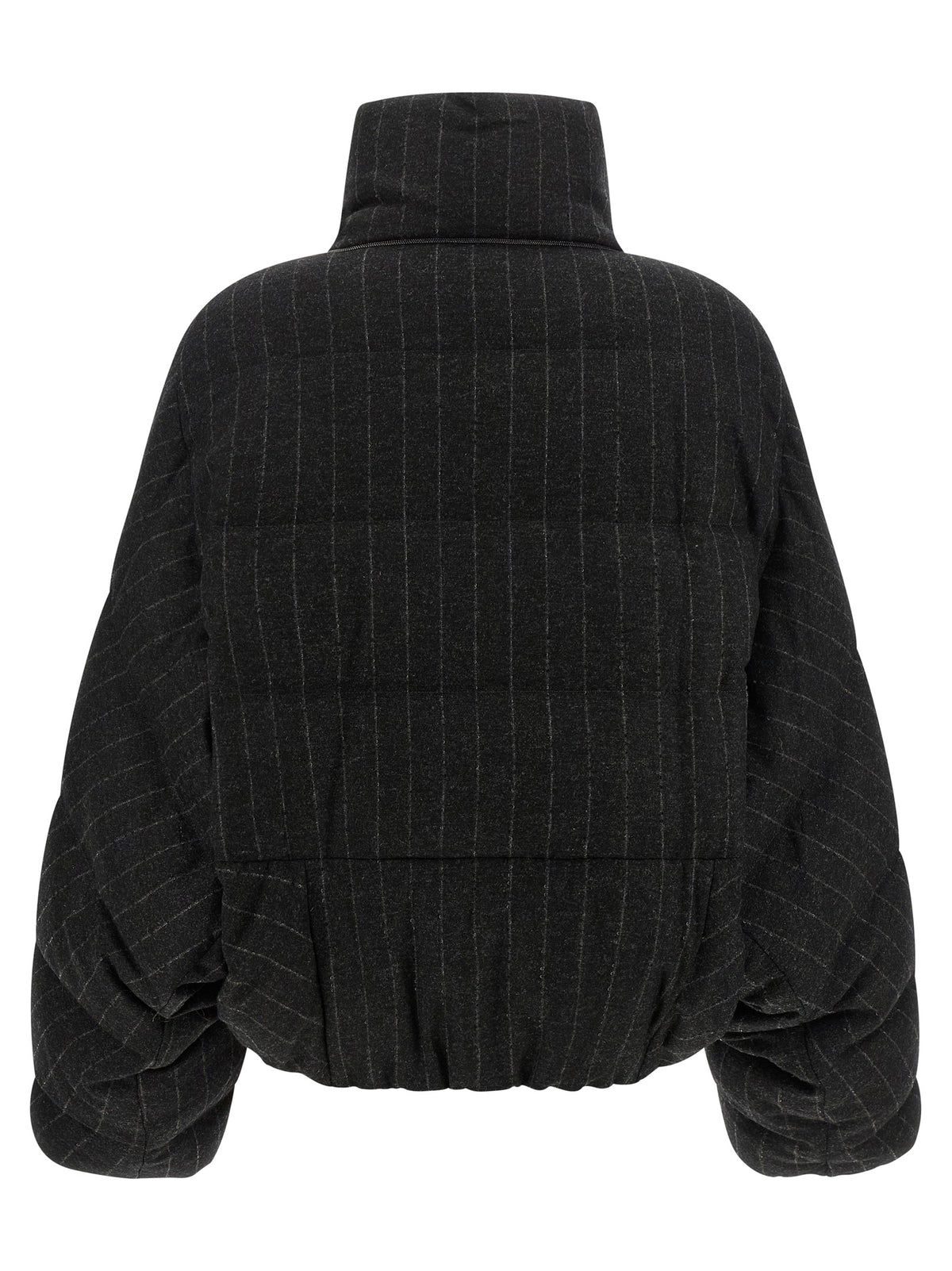 Veste longue Brunello Cucinelli grise en laine vierge