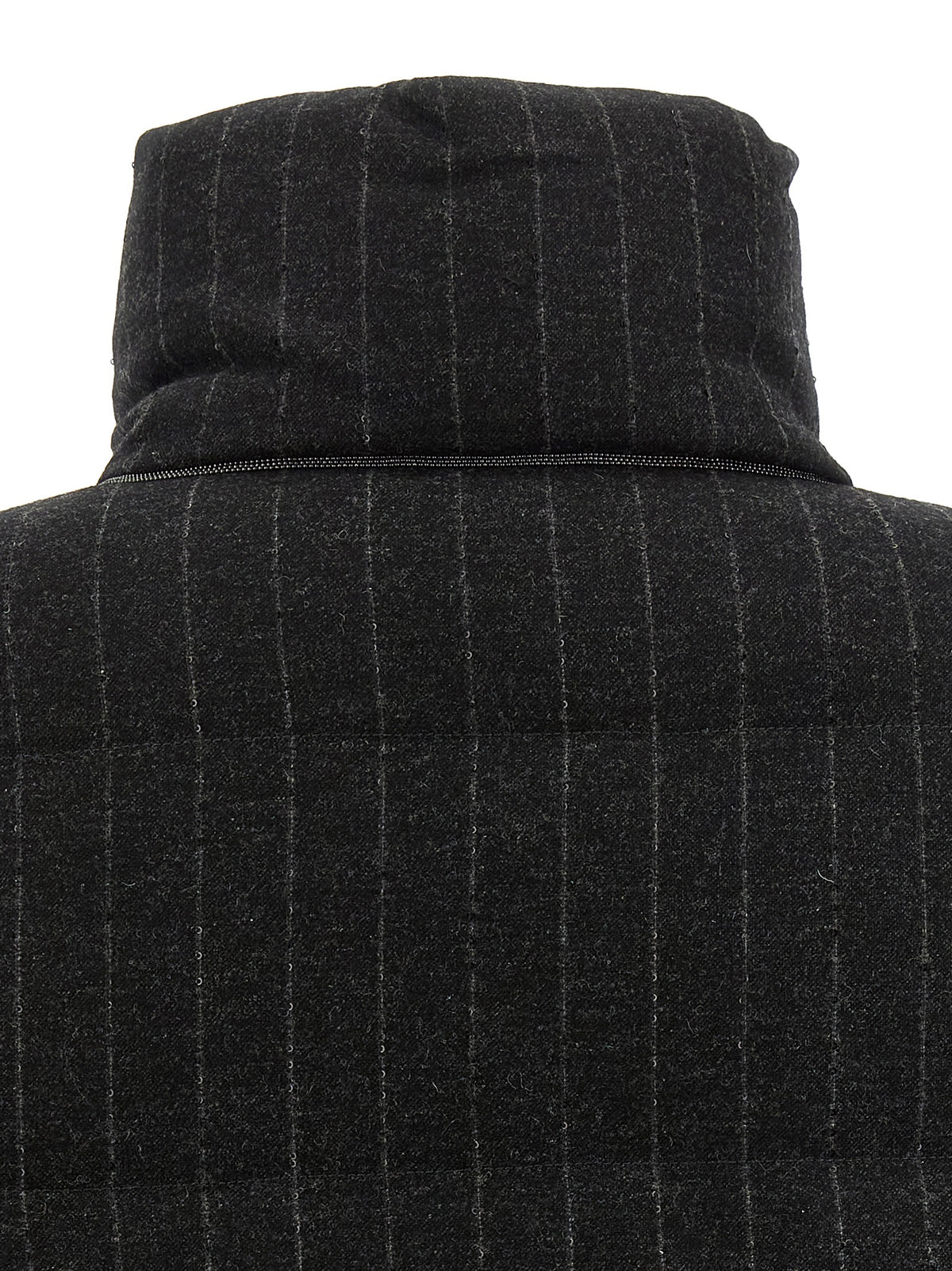 Veste longue Brunello Cucinelli grise en laine vierge