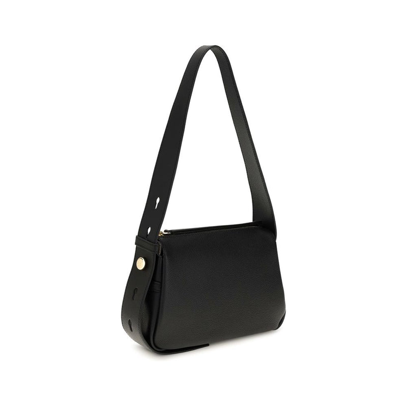 Tory Burch Black Calf Leather Bos Taurus Shoulder Bag