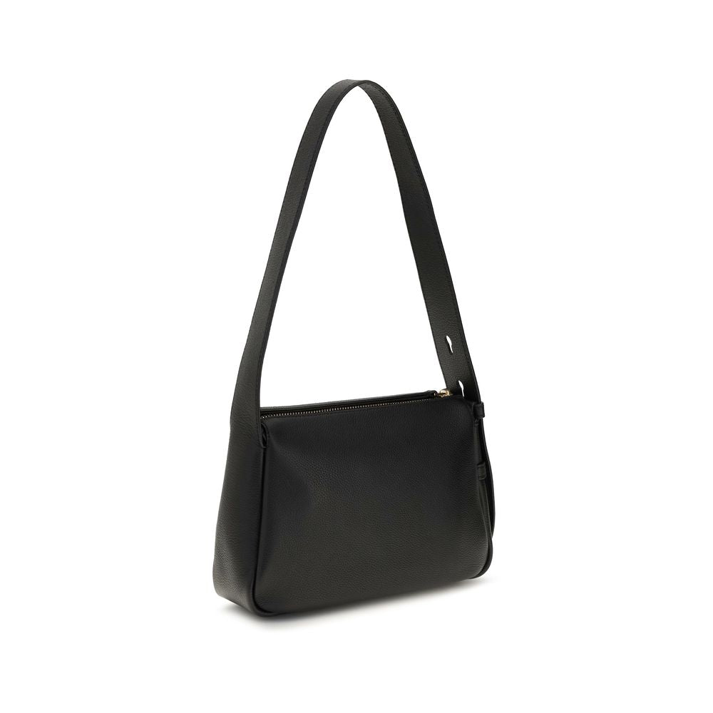 Sac à bandoulière en cuir de veau noir Bos Taurus Tory Burch