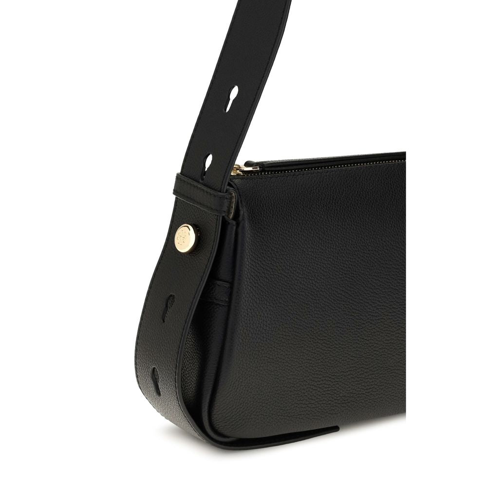 Sac à bandoulière en cuir de veau noir Bos Taurus Tory Burch