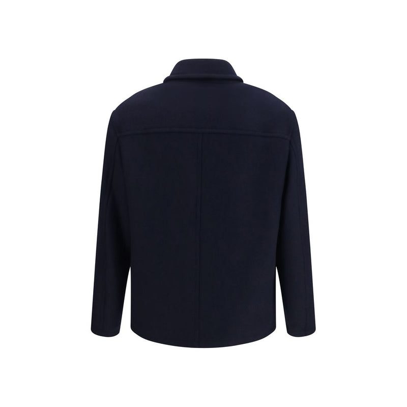 Brooksfield Blue Wool Oves Aries Full-Length Jacket