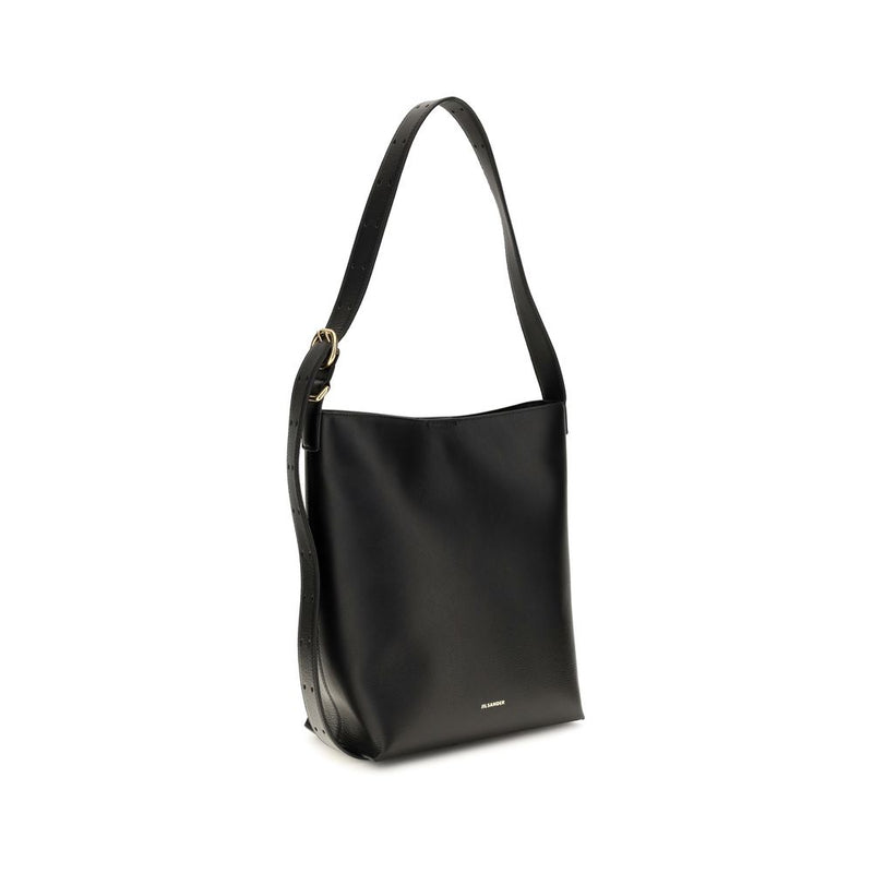 Jil Sander Black Calf Leather Bos Taurus Handbag