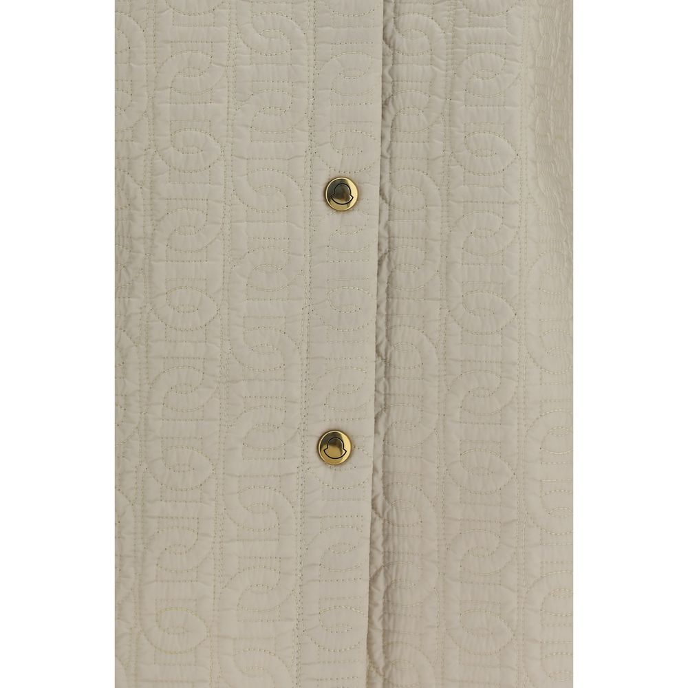 Veste longue Moncler en polyamide beige