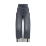 Mother Denim Jean Courte en Coton Noir