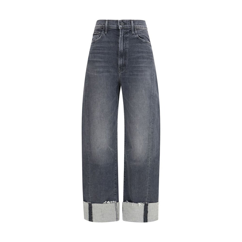 Mother Denim Black Cotton Cropped Jeans