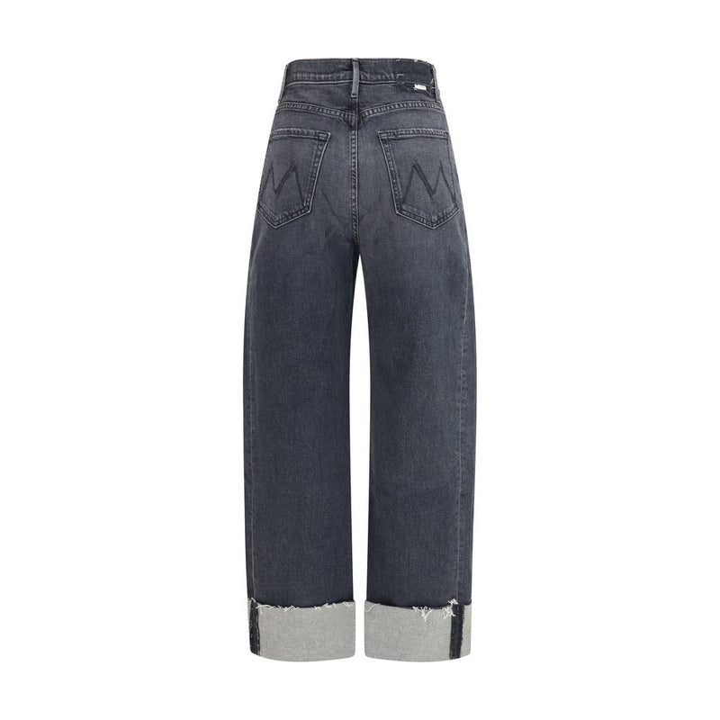 Mother Denim Black Cotton Cropped Jeans