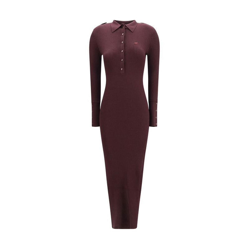 Courrèges Purple Viscose Long Dress