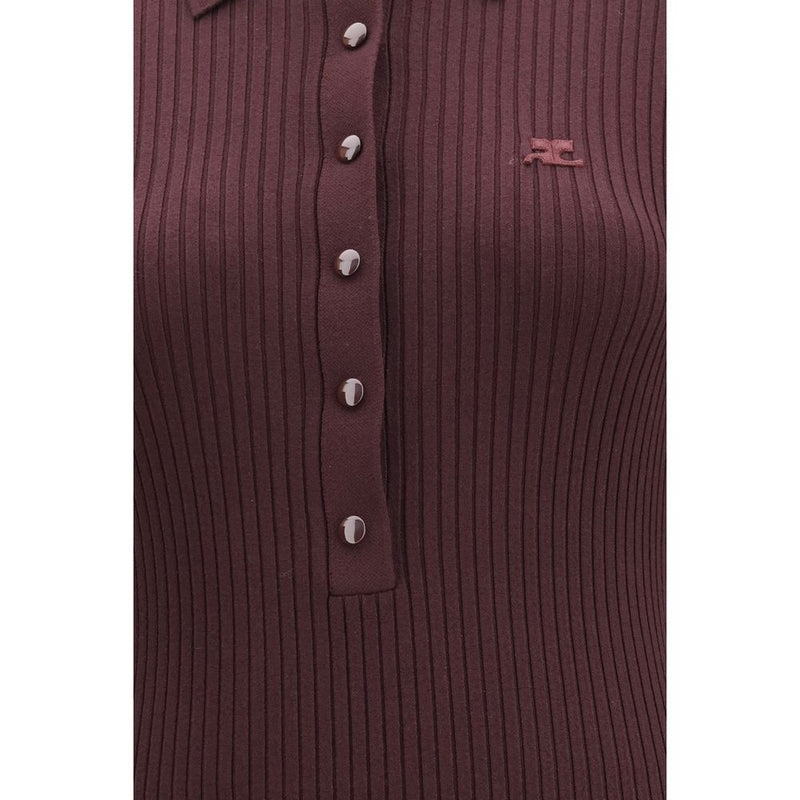 Courrèges Purple Viscose Long Dress