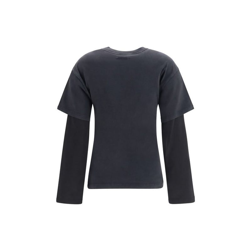 Courrèges Black Cotton T-Shirt
