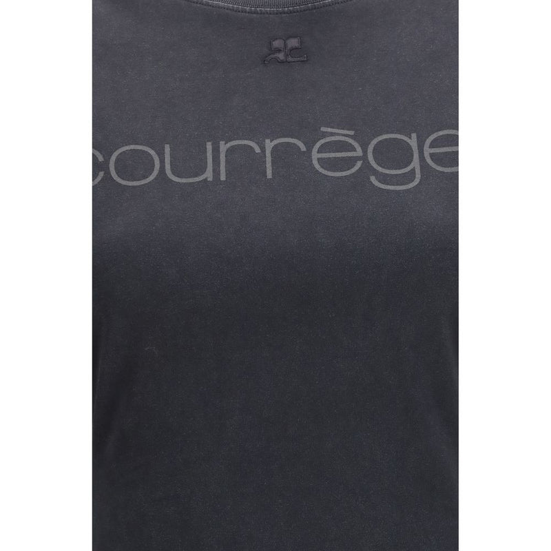 Courrèges Black Cotton T-Shirt