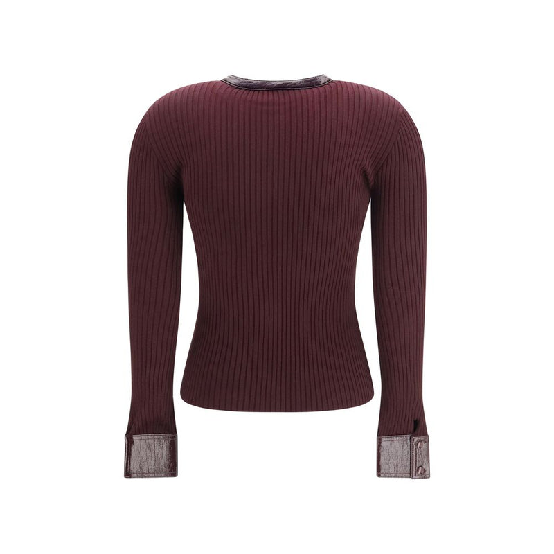 Courrèges Bordeaux Viscose Cardigan