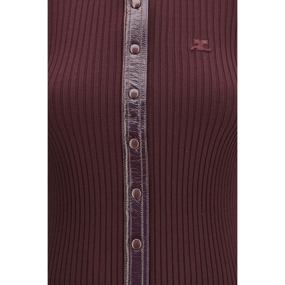 Gilet Courrèges Bordeaux en Viscose