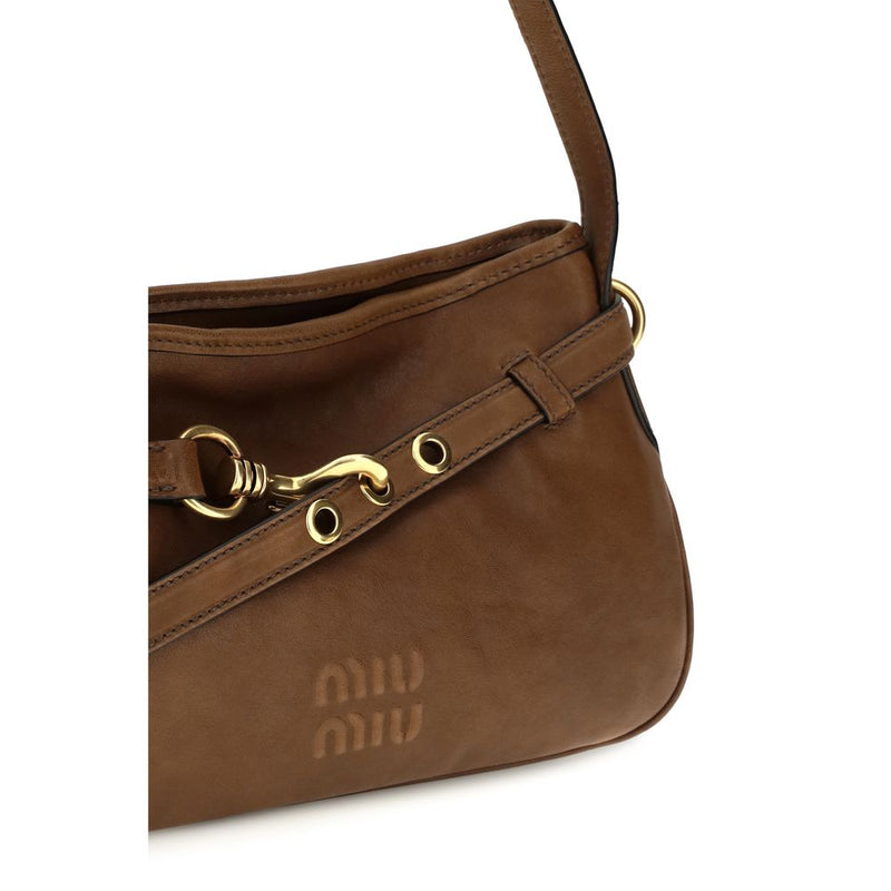 Miu Miu Brown Lamb Ovis Aries Aries Shoulder Bag