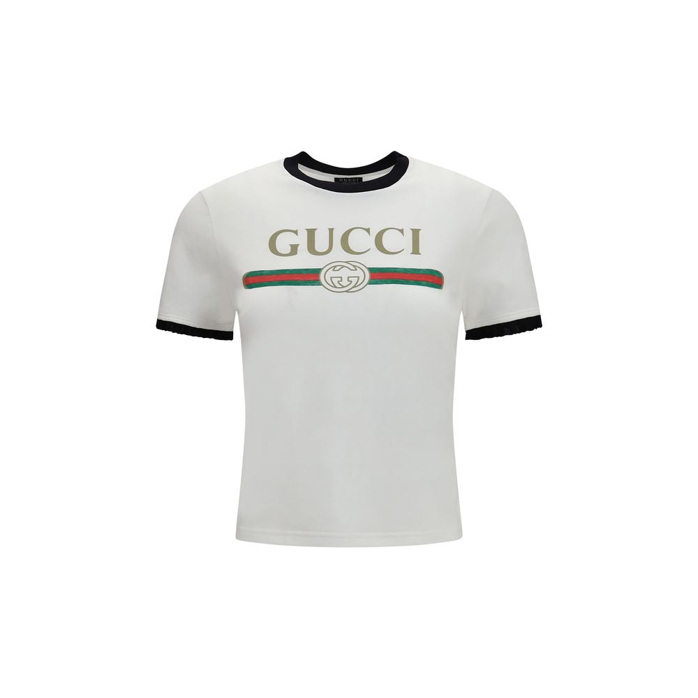T-shirt blanc en coton Gucci