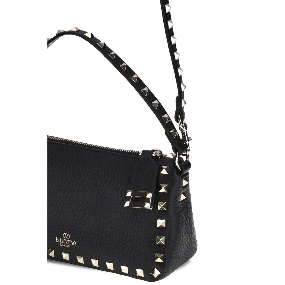 Sac porté épaule Valentino Garavani en cuir de veau noir