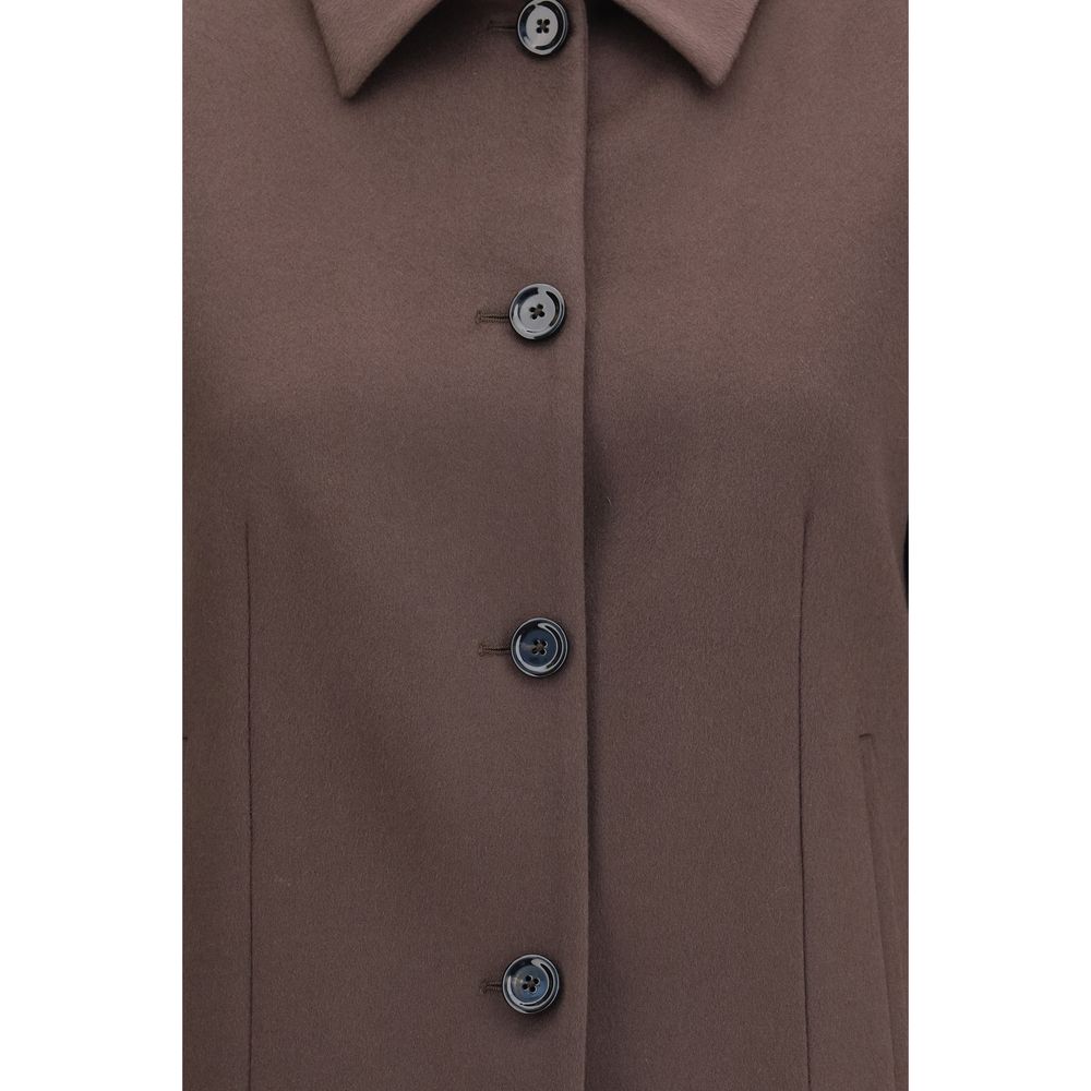 Veste longue Lardini en laine marron Oves Aries