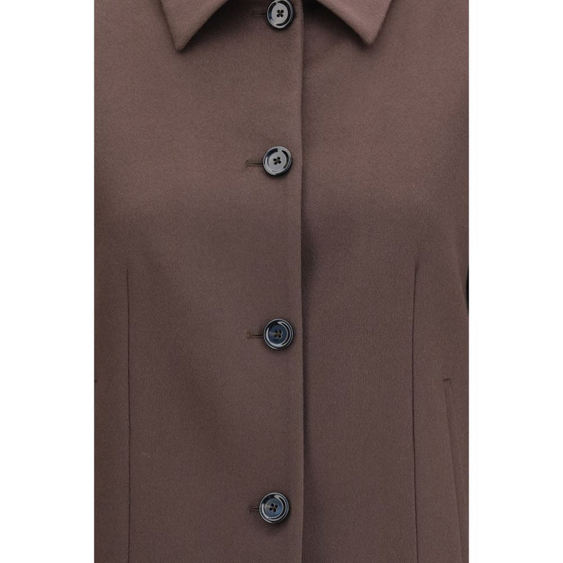 Lardini Brown Wool Oves Aries Full-Length Jacket