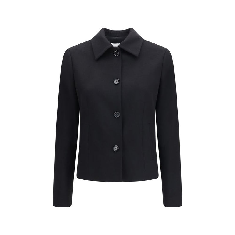 Lardini Black Wool Oves Aries Full-Length Jacket