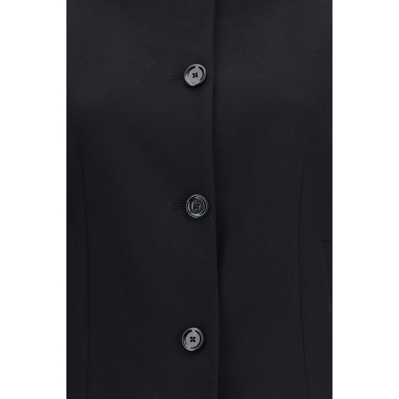 Lardini Black Wool Oves Aries Full-Length Jacket