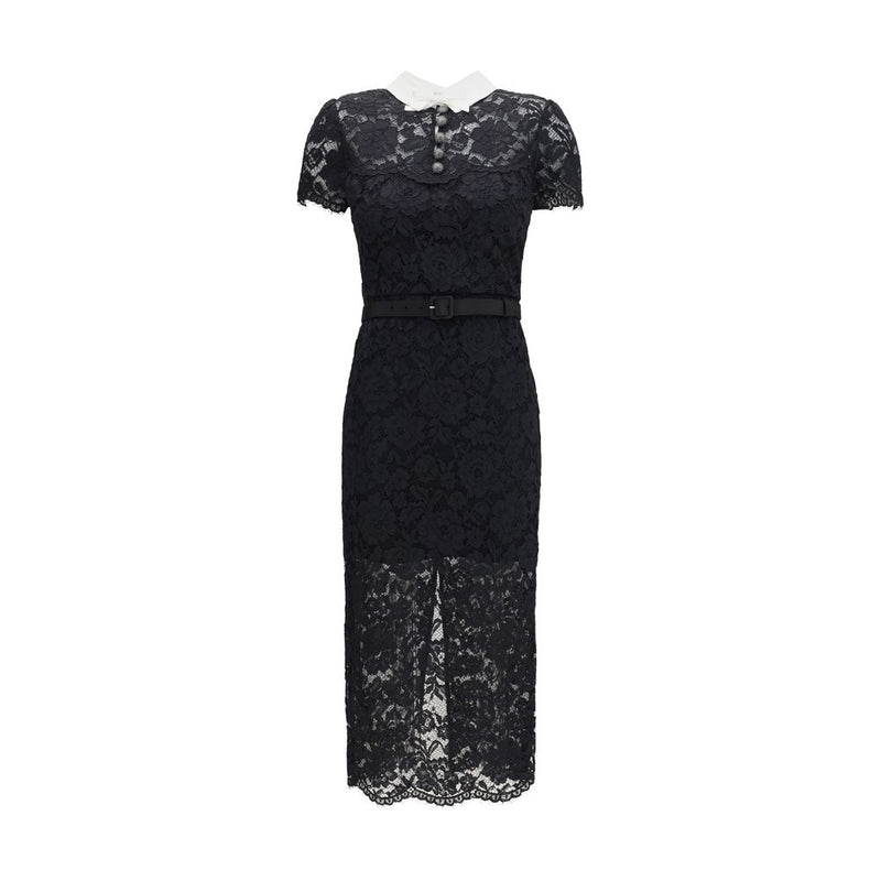 Self-Portrait Black Polyester Casual Dress