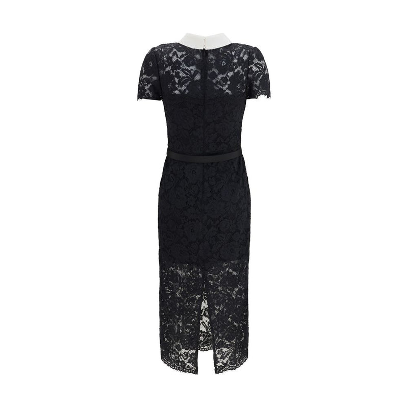 Self-Portrait Black Polyester Casual Dress