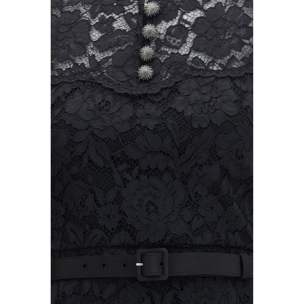 Robe décontractée noire en polyester Self-Portrait