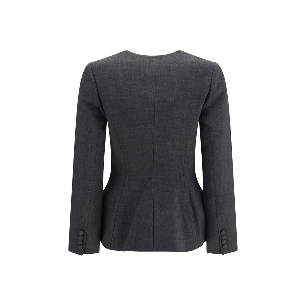 Veste longue Self-Portrait en polyester gris