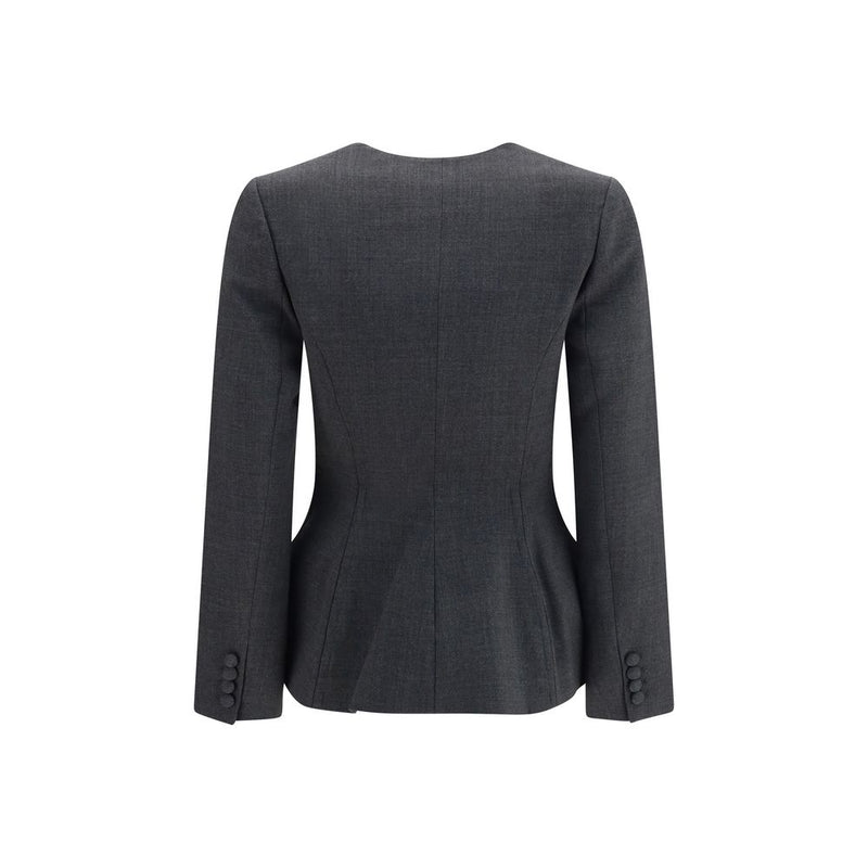 Self-Portrait Gray Polyester Full-Length Jacket