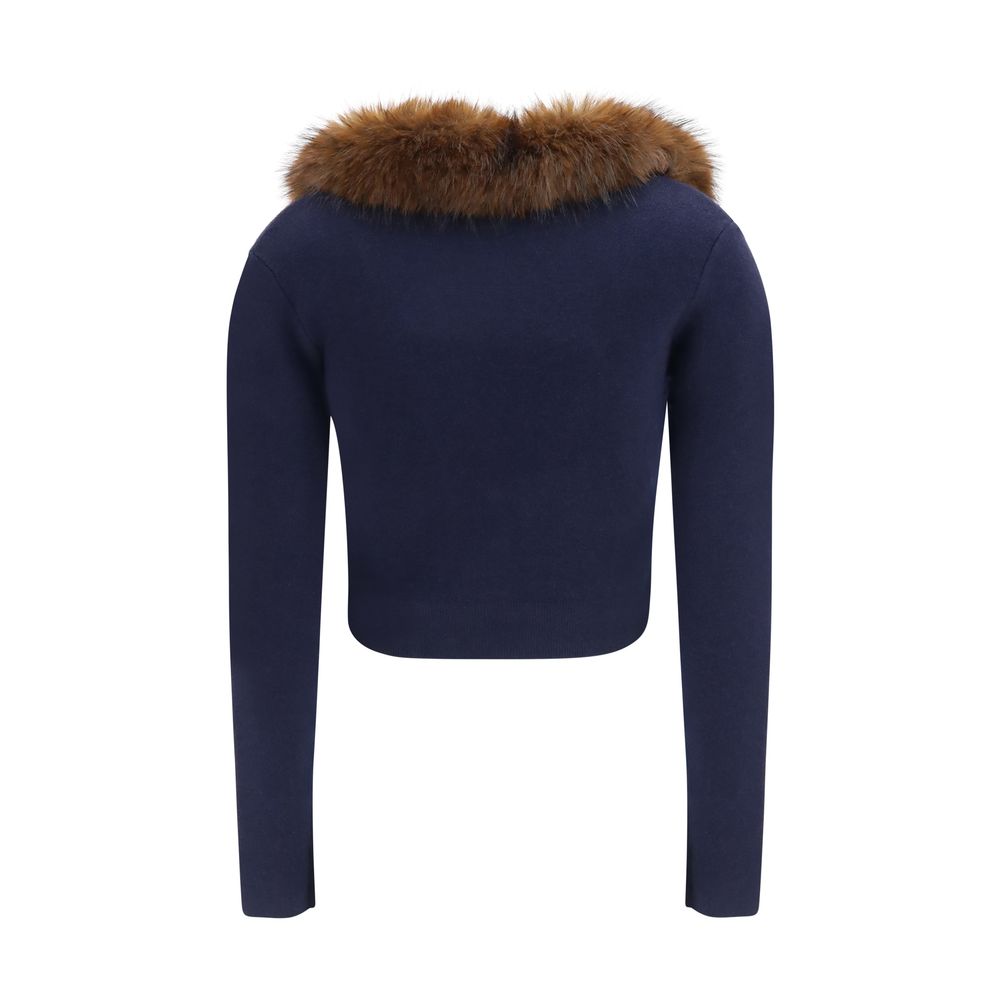 Gilet Self-Portrait en laine bleu Oves Aries