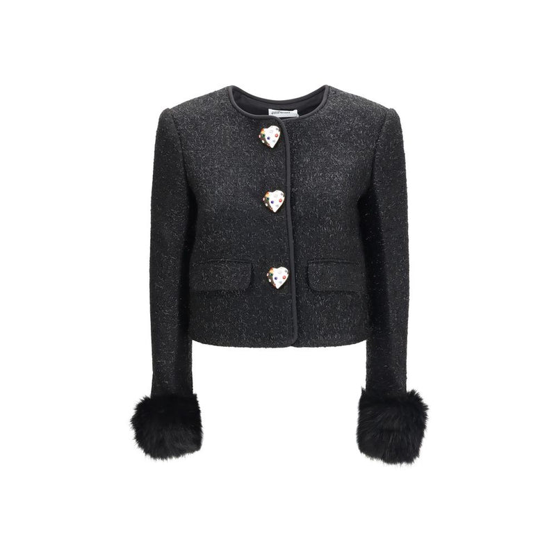Self-Portrait Black Polyester Jacket