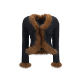 Cardigan Self-Portrait en coton bleu