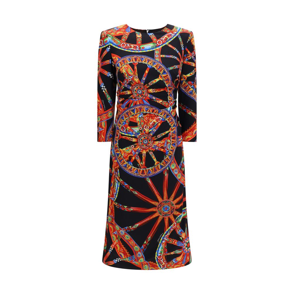 Robe de cocktail Dolce & Gabbana en soie multicolore