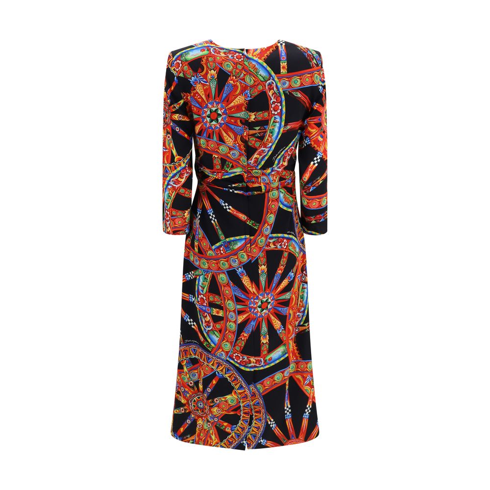 Robe de cocktail Dolce & Gabbana en soie multicolore