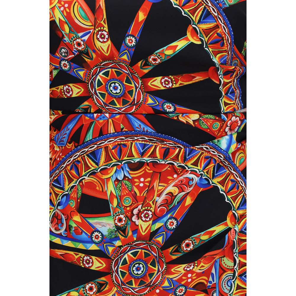 Robe de cocktail Dolce & Gabbana en soie multicolore
