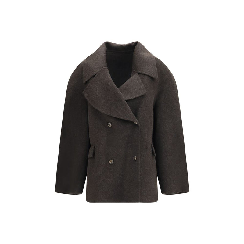 Loulou De Saison Brown Wool Oves Aries Full-Length Jacket