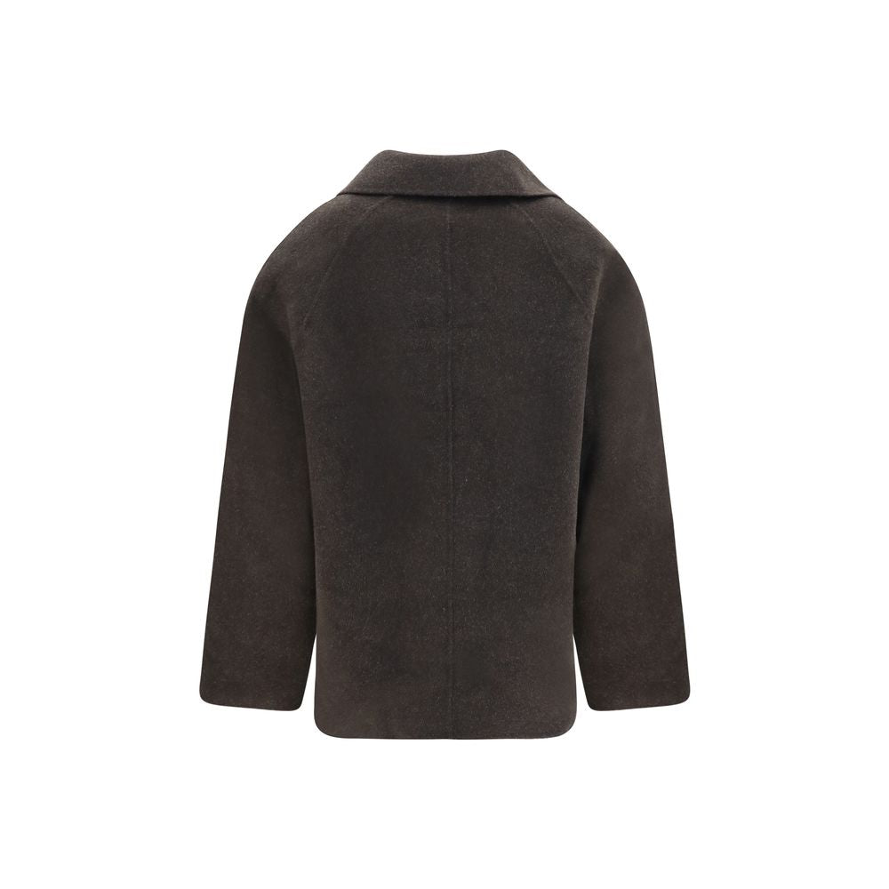Veste longue Loulou De Saison en laine marron, modèle Aries