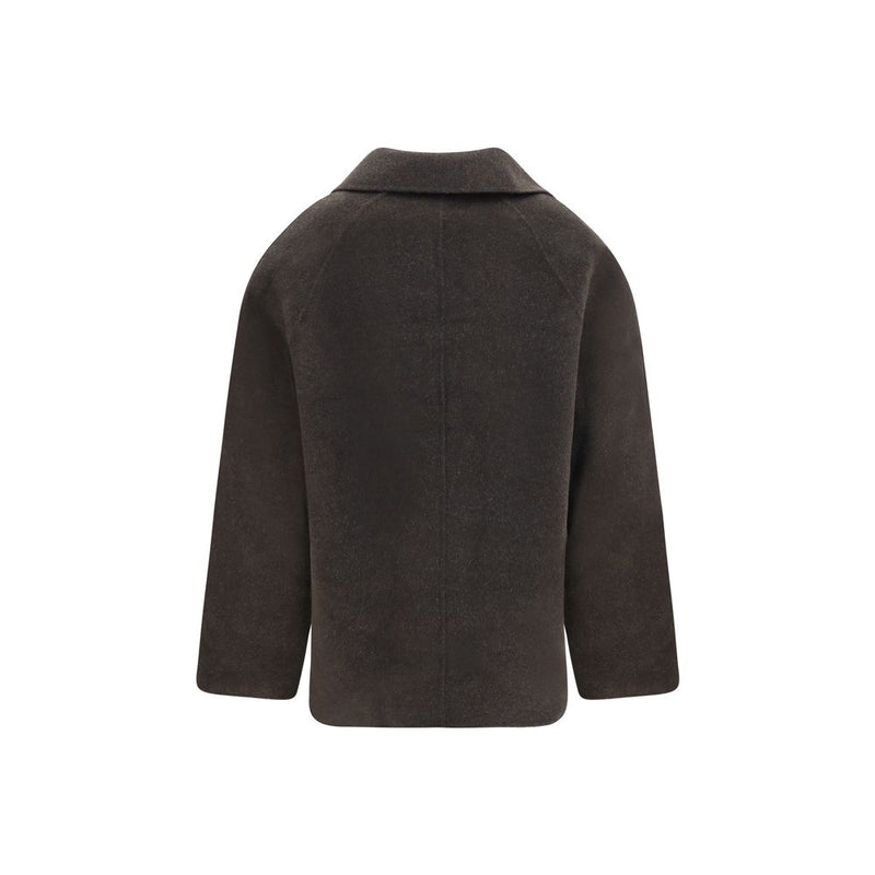 Loulou De Saison Brown Wool Oves Aries Full-Length Jacket