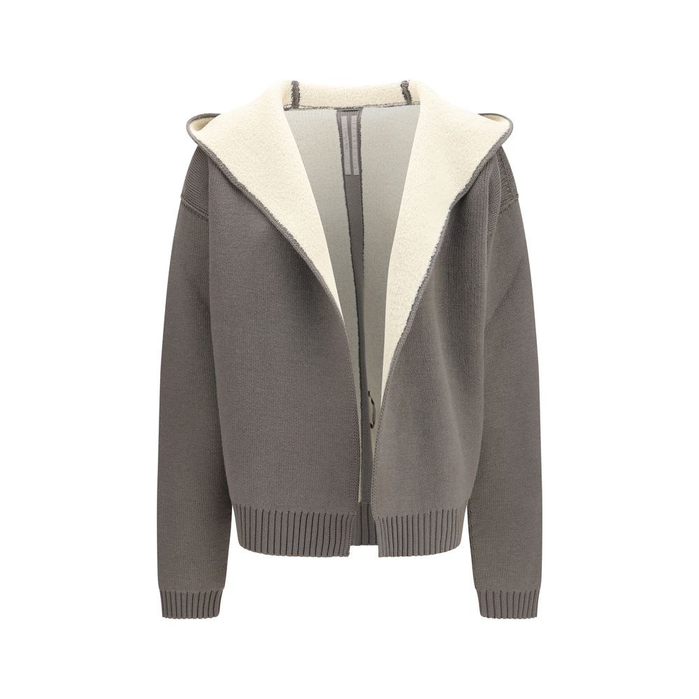 Sweat à capuche Rick Owens Aries en laine grise