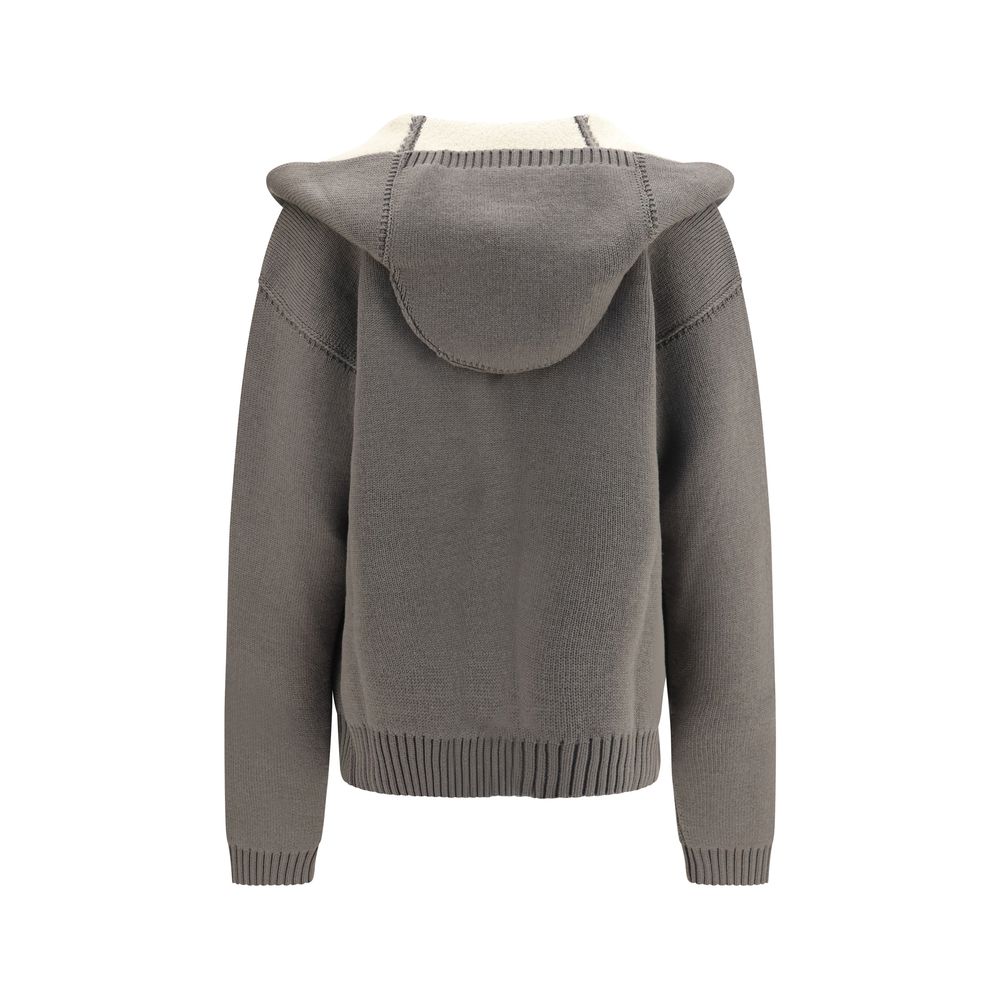 Sweat à capuche Rick Owens Aries en laine grise