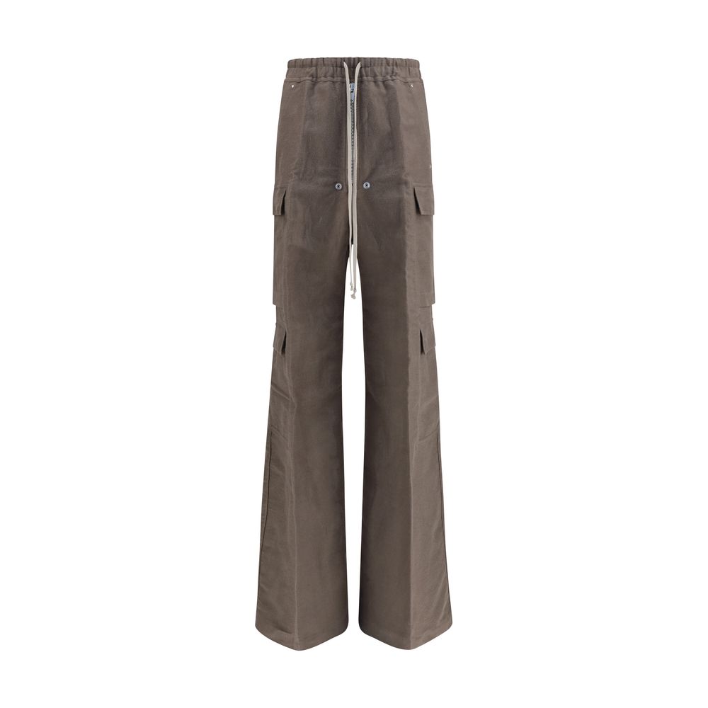 Pantalon cargo en ramie gris Rick Owens