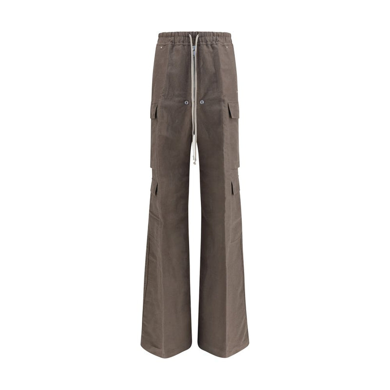 Rick Owens Gray Ramie Cargo Pants