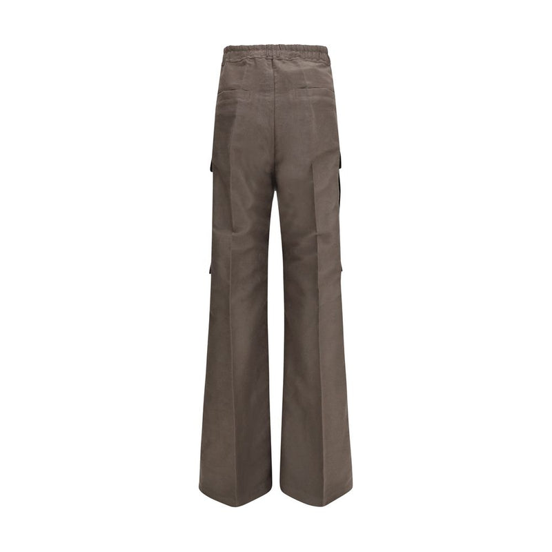 Rick Owens Gray Ramie Cargo Pants
