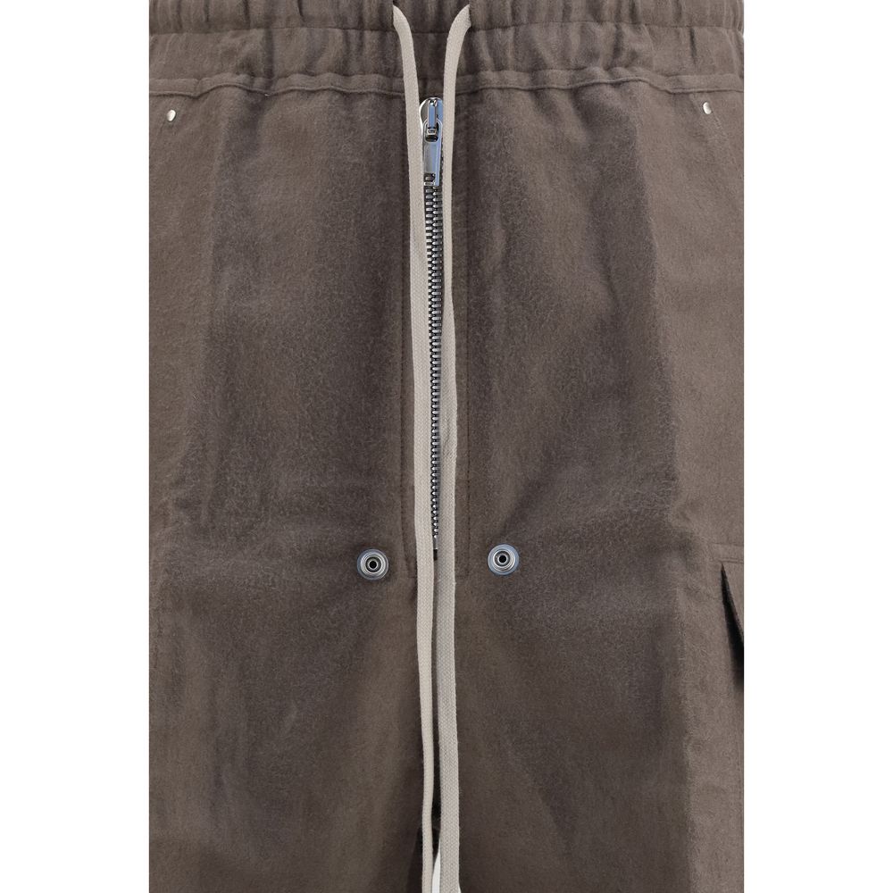 Pantalon cargo en ramie gris Rick Owens