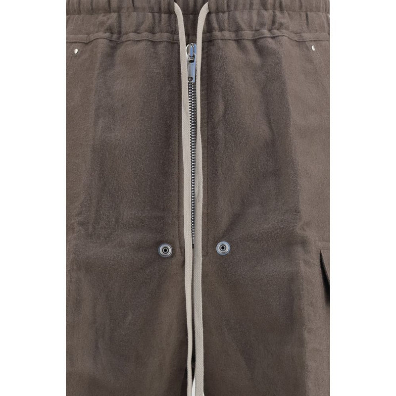 Rick Owens Gray Ramie Cargo Pants