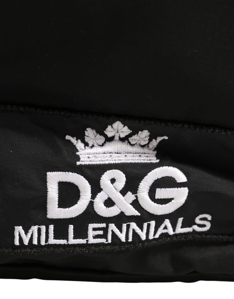 Dolce & Gabbana Men Black #DG LOVE Logo Patches Nylon Backpack Bag