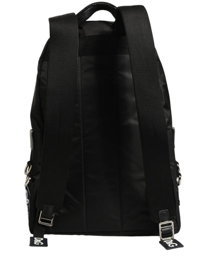 Dolce & Gabbana Men Black #DG LOVE Logo Patches Nylon Backpack Bag