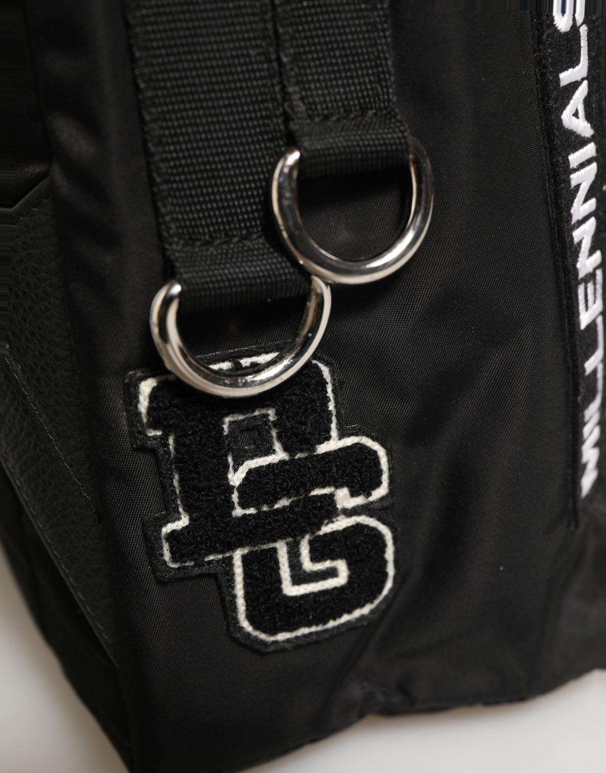 Sac à dos Dolce & Gabbana Homme Noir en Nylon avec Patchs Logo #DG LOVE