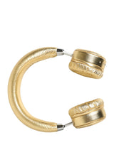 Casque sans fil supra-auriculaire en cuir doré pour femme Dolce & Gabbana