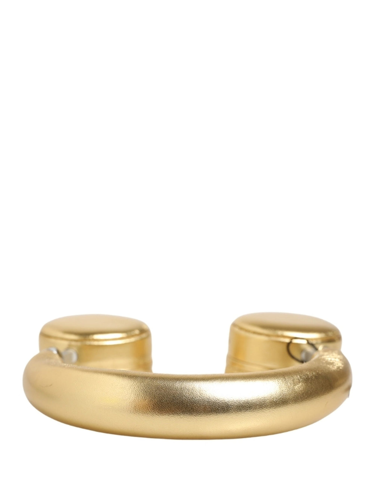 Casque sans fil supra-auriculaire en cuir doré pour femme Dolce & Gabbana